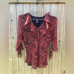 Whimsy silk paisley blouse